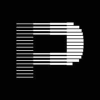p brief lijnen logo icoon illustratie vector