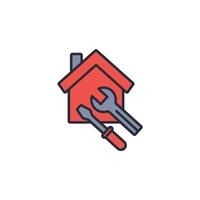 huis reparatie icoon. .bewerkbaar slag.lineair stijl teken voor gebruik web ontwerp, logo.symbool illustratie. vector