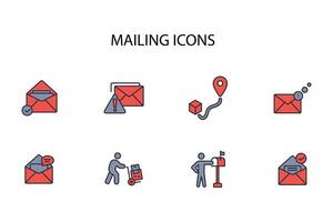 mailing icoon instellen..bewerkbaar slag.lineair stijl teken voor gebruik web ontwerp, logo.symbool illustratie. vector