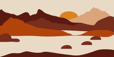 abstract berg Boheems landschap vector