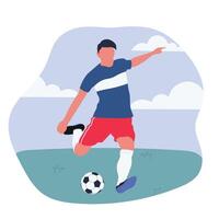 Mens spelen voetbal of Amerikaans voetbal. kleurrijk illustratie geïsoleerd Aan wit achtergrond. tekenfilm ontwerp voor t overhemd afdrukken, poster, icoon, kaart, logo, label, banier of sticker. vector