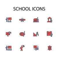 school- icoon instellen..bewerkbaar slag.lineair stijl teken voor gebruik web ontwerp, logo.symbool illustratie. vector