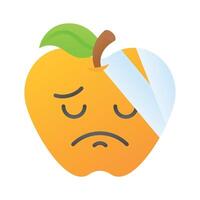 een verbazingwekkend icoon van pijn emoji, gewond, verdrietig, uitdrukkingen vector