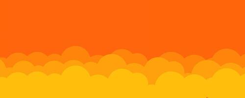 wolken Aan oranje lucht, kinderen achtergrond. illustratie vector