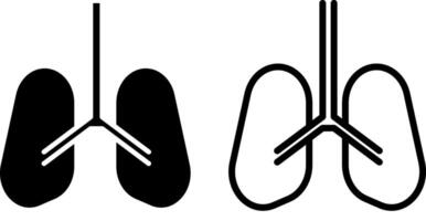 longen icoon, teken, of symbool in glyph en lijn stijl geïsoleerd Aan transparant achtergrond. illustratie vector