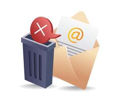 spam uitschot e-mail gegevens infographic 3d vlak isometrische illustratie vector