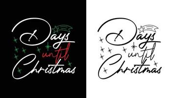 dagen tot kerst t-shirt ontwerp vector