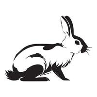konijn silhouet vlak illustratie. vector