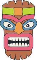 traditioneel etnisch tiki masker. hawaiiaans tribal masker. illustratie Aan wit achtergrond vector