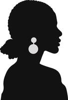 zwart geschiedenis maand vrouw silhouet. met sommige accessoires. geïsoleerd grafisch ontwerp vector