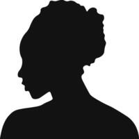 zwart geschiedenis maand vrouw silhouet. met sommige accessoires. geïsoleerd grafisch ontwerp vector