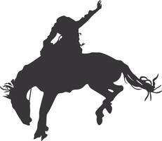 cowboy silhouet. cowboy rodeo met touw. geïsoleerd Aan wit achtergrond vector