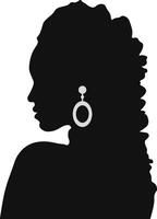 zwart geschiedenis maand vrouw silhouet. met sommige accessoires. geïsoleerd grafisch ontwerp vector