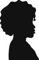 zwart geschiedenis maand vrouw silhouet. met sommige accessoires. geïsoleerd grafisch ontwerp vector