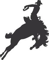 cowboy silhouet. cowboy rodeo met touw. geïsoleerd Aan wit achtergrond vector