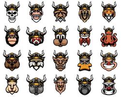 viking mascotte ontwerp bundel vector