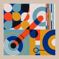 abstract meetkundig met bauhaus stijl achtergrond vector