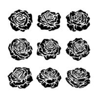 rozen silhouetten bloem set. bloem silhouet. illustratie vector