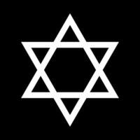 Solomon hexagram. de ster van david. zwart glyph icoon. magen david. zespuntig meetkundig ster. staat symbool van Israël. vector