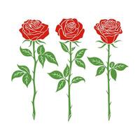 rozen silhouetten bloem set. bloem silhouet. illustratie vector