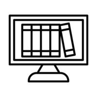 online bibliotheek lijn icoon ontwerp vector