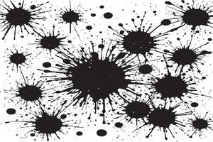 zwart inkt spatten Aan wit canvas monochroom achtergrond structuur vector