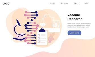 vaccin onderzoek en gezondheidszorg ontwikkeling bedrijfsconcept. vaccinontdekking uit de farmaceutische industrie met medische apparatuur voor virus, ziekte en ziekte. platte vector voor web, banner, infographics.