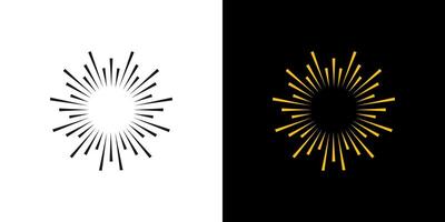 lijn barsten zon symbool. zonsopkomst starburst flash radiaal vuurwerk vector