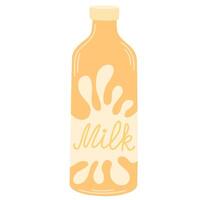 milkshake, vers drinken in glas fles. melk schudden, cocktail, zomer zoet drank, verkoudheid verfrissing. smakelijk verfrissend Product. vlak illustratie geïsoleerd vector