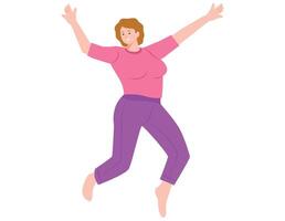 vrouw jumping in lucht illustratie. vector