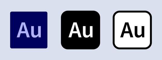 Adobe auditie logo. Adobe toepassing logo. zwart, wit en origineel kleur. redactie. ulistratie. vector