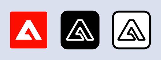 Adobe ervaring wolk logo. Adobe toepassing logo. zwart, wit en origineel kleur. redactie. ulistratie. vector