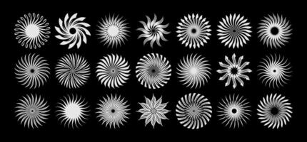 elegant scherp lijn abstract zon cirkel logo bundel vector