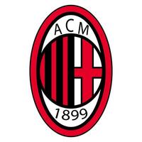 ac Milaan fc embleem Aan iconisch rood en zwart achtergrond. legendarisch Italiaans Amerikaans voetbal club, serie a, iconisch kam. redactioneel vector