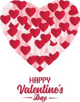 gelukkig valentijnsdag hart. decoratief hart achtergrond met veel van valentijnsdag harten. vector