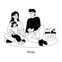 trendy picknick concepten vector