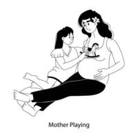modieus moeder spelen vector