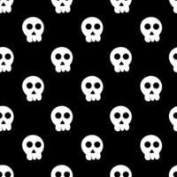 naadloos patroon met schedel. halloween achtergrond. goth zwart stijl. vlak illustratie. vector