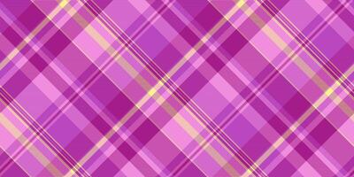 figuur achtergrond structuur , warm plaid patroon naadloos. houthakker Schotse ruit kleding stof controleren textiel in roze en Purper kleuren. vector