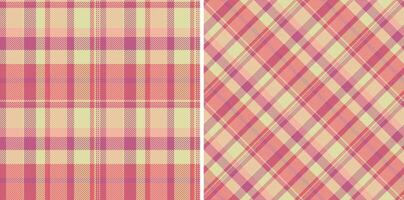textiel naadloos structuur van achtergrond patroon met een kleding stof Schotse ruit controleren plaid. reeks in zonsondergang kleuren. top mode trends voor de jaar. vector
