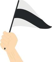 hand- Holding en verhogen de auxiliar maritiem vlag vervanging aantal 3 illustratie vector