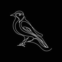 vogel minimaal ontwerp hand- getrokken een lijn stijl tekening, vogel een lijn kunst doorlopend tekening, vogel single lijn kunst vector