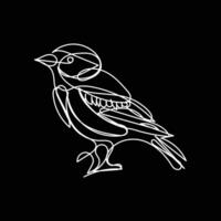 vogel minimaal ontwerp hand- getrokken een lijn stijl tekening, vogel een lijn kunst doorlopend tekening, vogel single lijn kunst vector