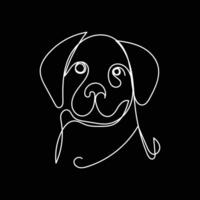 hond een lijn kunst minimaal logo vector