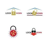 lockdown logo vector illustratie ontwerpsjabloon