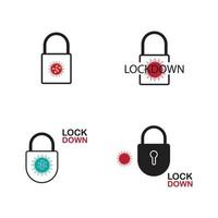 lockdown logo vector illustratie ontwerpsjabloon