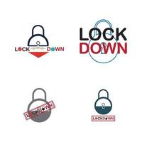 lockdown logo vector illustratie ontwerpsjabloon