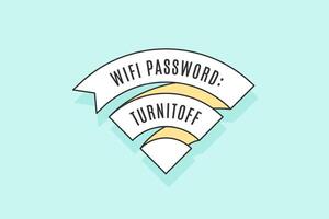 wijnoogst lint Wifi teken voor vrij Wifi in cafe of restaurant vector