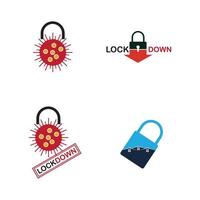 lockdown logo vector illustratie ontwerpsjabloon