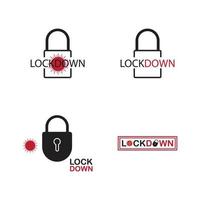 lockdown logo vector illustratie ontwerpsjabloon